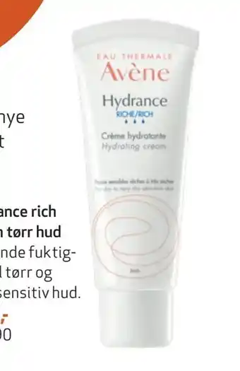 Apotek 1 Avène Hydrance rich ansiktskrem tørr hud tilbud