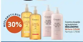 Apotek 1 Cosmica dusjolje og bodylotion tilbud