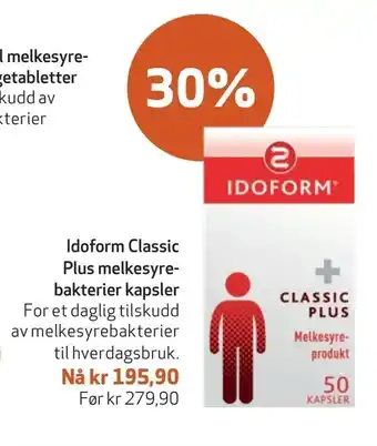 Apotek 1 Idoform Classic Plus melkesyre bakterier kapsler tilbud