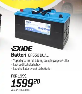 Thansen Batteri ER550 DUAL tilbud