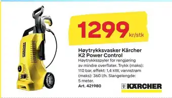 Byggmax Høytrykksvasker Kärcher K2 Power Control tilbud