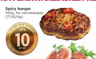 Meny Spicy burger tilbud