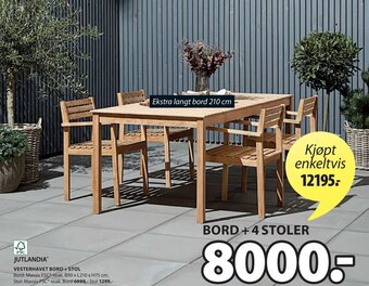 JYSK Vesterhavet bord + stol tilbud