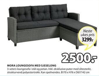 JYSK Mora loungesofa med sjeselong tilbud
