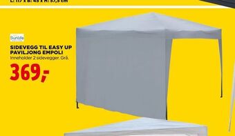 jem & fix Sidevegg til easy up paviljong empoli tilbud