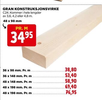 jem & fix Gran konstruksjonsvirke tilbud