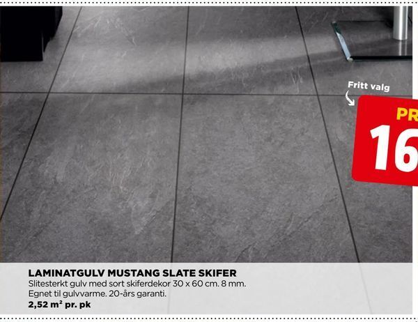 jem & fix Laminatgulv mustang slate skifer tilbud