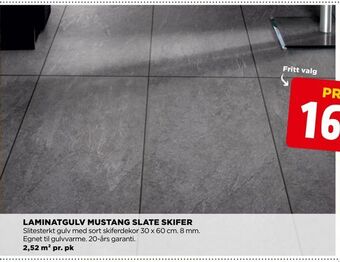 jem & fix Laminatgulv mustang slate skifer tilbud