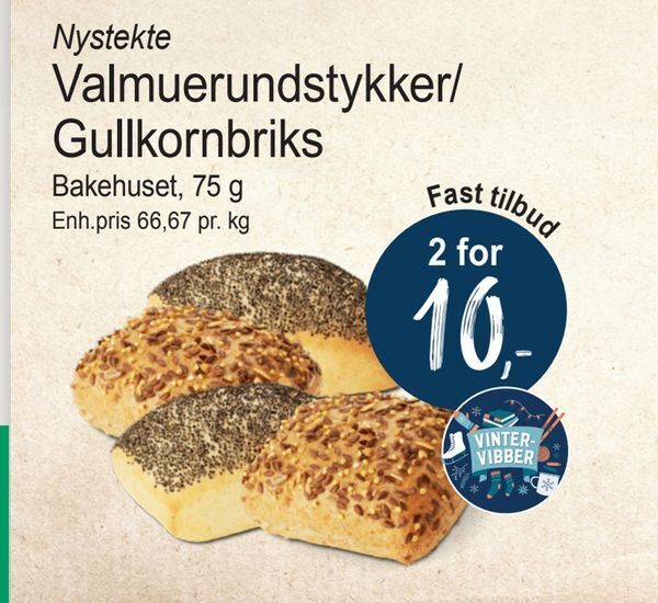 Joker Valmuerundstykker/ Gullkornbriks tilbud