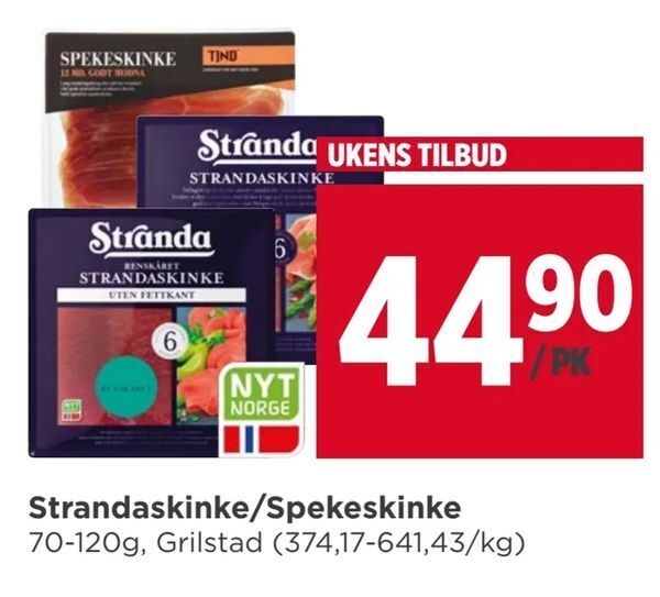 Meny Strandaskinke/Spekeskinke tilbud