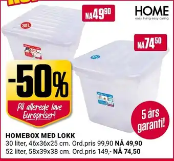 Europris Homebox med lokk tilbud