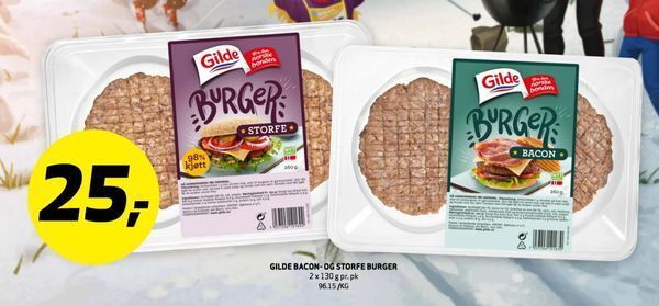 Bunnpris Gilde bacon- og storfe burger tilbud
