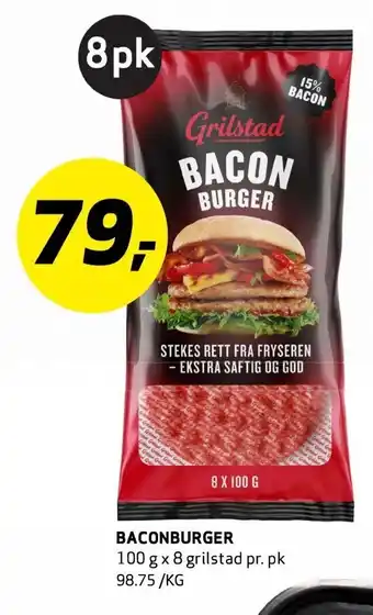 Bunnpris Bacon burger tilbud