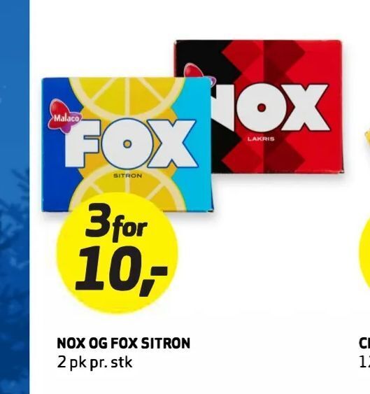 Bunnpris Nox og fox sitron tilbud