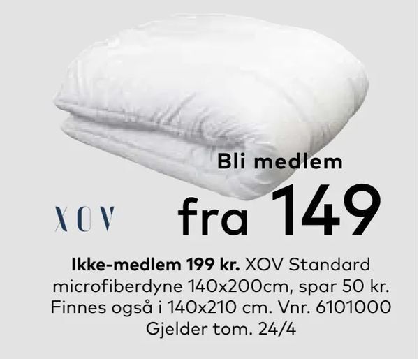 Skeidar XOV Standard microfiberdyne 140x200cm tilbud