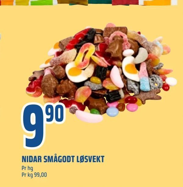 Coop Obs Nidar smågodt løsvekt tilbud