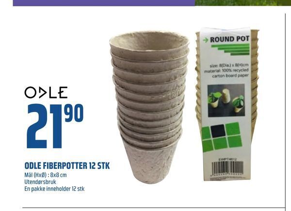 Coop Obs Odle fiberpotter 12 stk tilbud