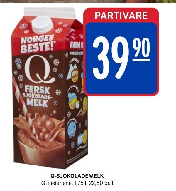 Rema 1000 Q-sjokolademelk tilbud