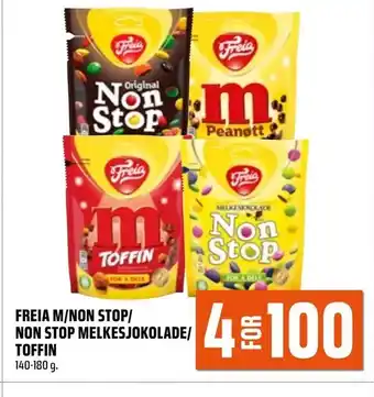 Coop Obs Freia m/non stop/ non stop melkesjokolade/ toffin tilbud