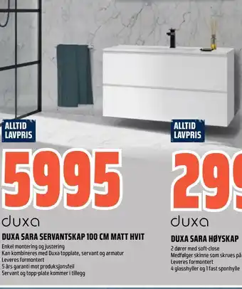 Coop Obs Duxa sara servantskap 100 cm matt hvit tilbud
