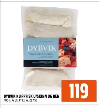 Coop Obs Dybvik klippfisk u/skinn og ben tilbud