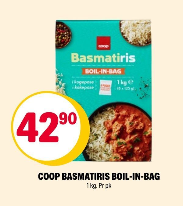 Coop Extra Coop basmatiris boil-in-bag tilbud