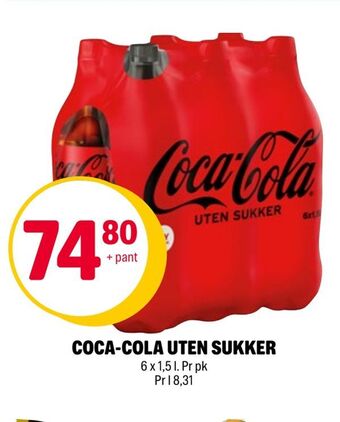 Coop Extra Coca-cola uten sukker tilbud