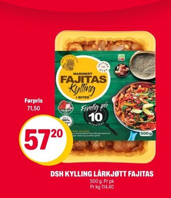 Coop Extra Dsh kylling lårkjøtt fajitas tilbud