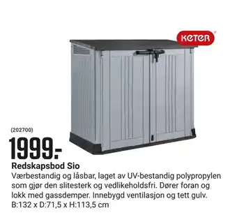 Europris Redskapsbod Sio tilbud