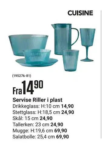 Europris Servise Riller i plast tilbud
