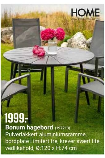 Europris Bonum hagebord tilbud