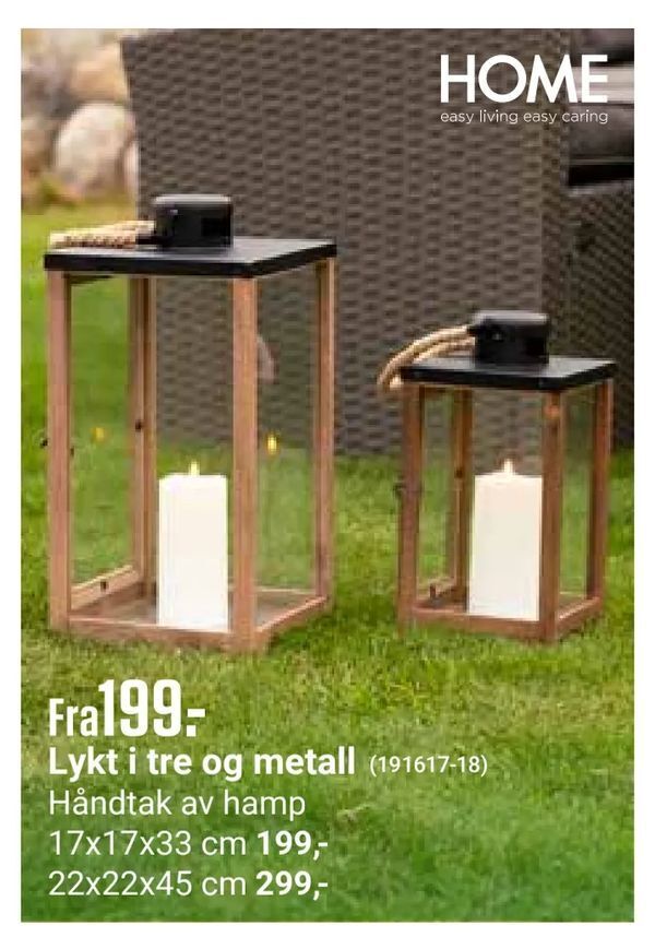 Europris Lykt i tre og metall tilbud