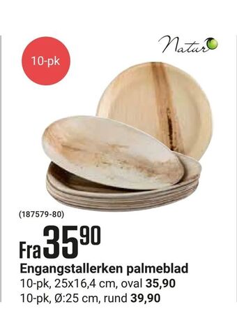 Europris Engangstallerken palmeblad tilbud