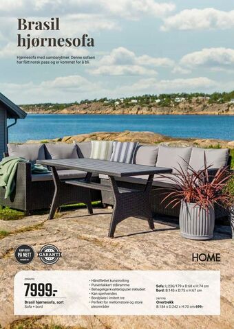 Europris Brasil hjørnesofa, sort tilbud