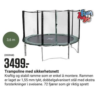 Europris Trampoline med sikkerhetsnett tilbud