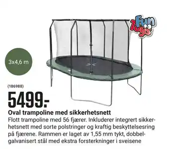 Europris Oval trampoline med sikkerhetsnett tilbud