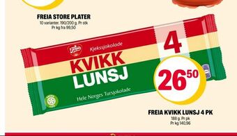 Coop Extra Freia kvikk lunsj 4 pk tilbud