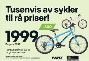 XXL Sport White XC 200 Lite 6s 21, Junior tilbud