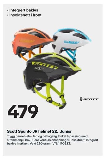 XXL Sport Scott Spunto JR helmet 22, Junior tilbud