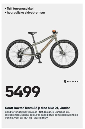 Scott Roxter Team 26 jr disc bike 21, Junior