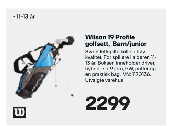 XXL Sport Wilson 19 Profile golfsett, Barn/junior tilbud