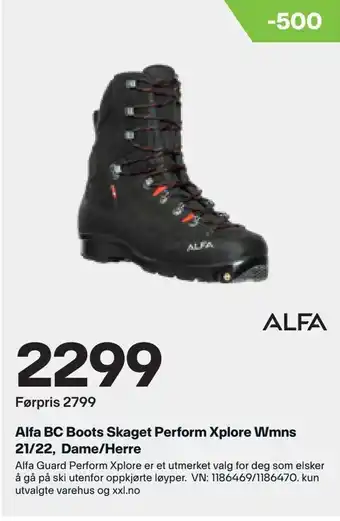 XXL Sport Alfa BC Boots Skaget Perform Xplore Wmns 21/22, Dame/Herre tilbud