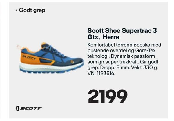 XXL Sport Scott Shoe Supertrac 3 Gtx, Herre tilbud