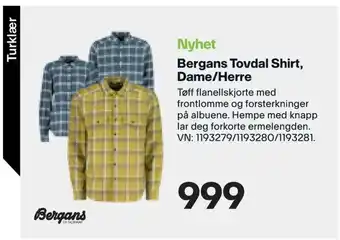XXL Sport Bergans Tovdal Shirt, Dame/Herre tilbud