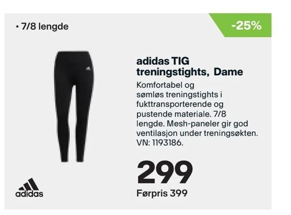 XXL Sport adidas TIG treningstights, Dame tilbud