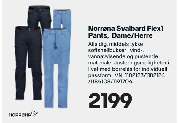 XXL Sport Norrøna Svalbard Flex1 Pants, Dame/Herre tilbud