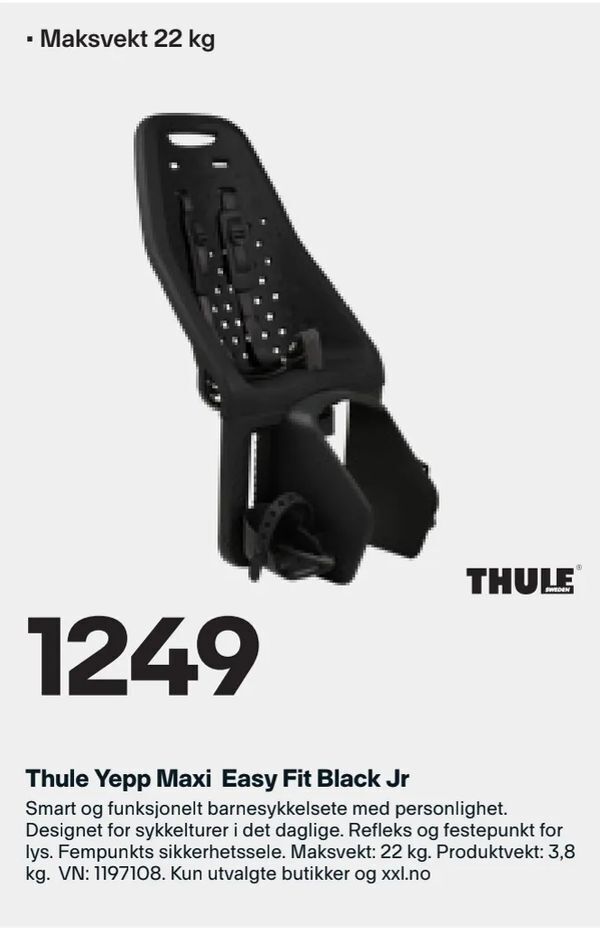 XXL Sport Thule Yepp Maxi Easy Fit Black Jr tilbud
