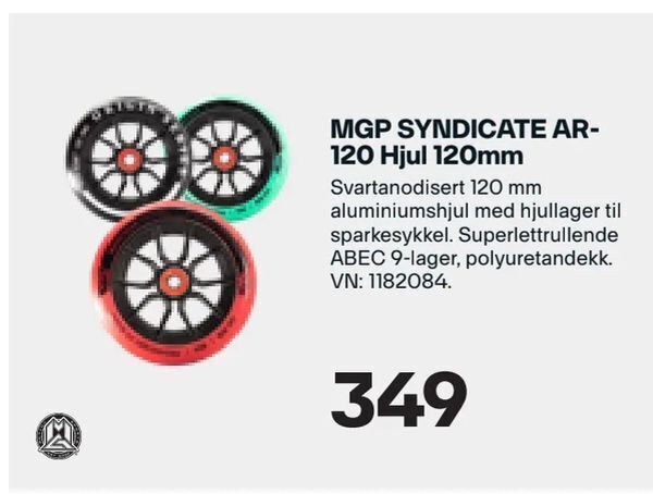XXL Sport MGP SYNDICATE AR- 120 Hjul 120mm tilbud