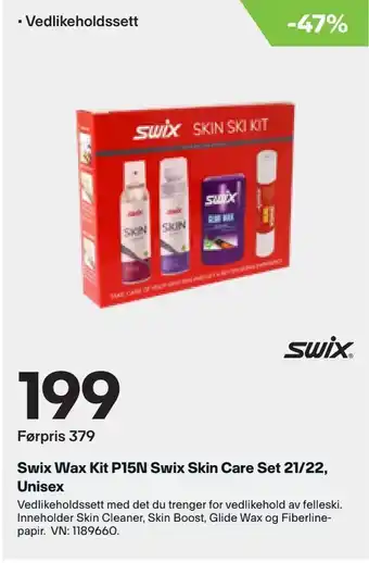 XXL Sport Swix Wax Kit P15N Swix Skin Care Set 21/22, Unisex tilbud