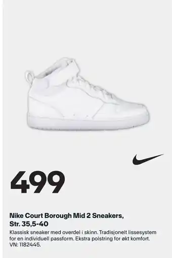 XXL Sport Nike Court Borough Mid 2 Sneakers, Str. 35,5-40 tilbud